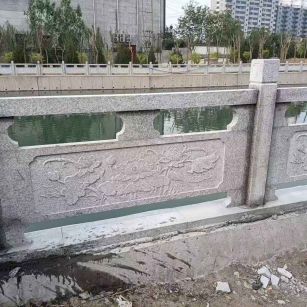 新疆 芙蓉白大花桥梁、河道，石材栏杆、围栏、护栏