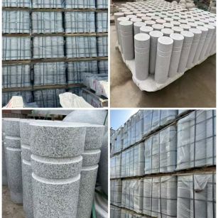 新疆 芝麻白花岗岩挡车柱、隔离柱多少钱