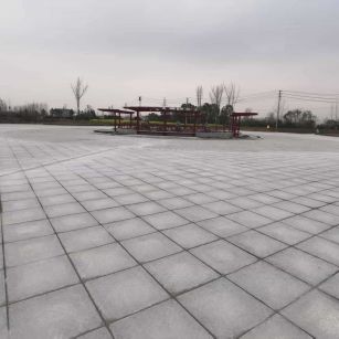 新疆 芝麻白火烧面-公园广场地铺效果