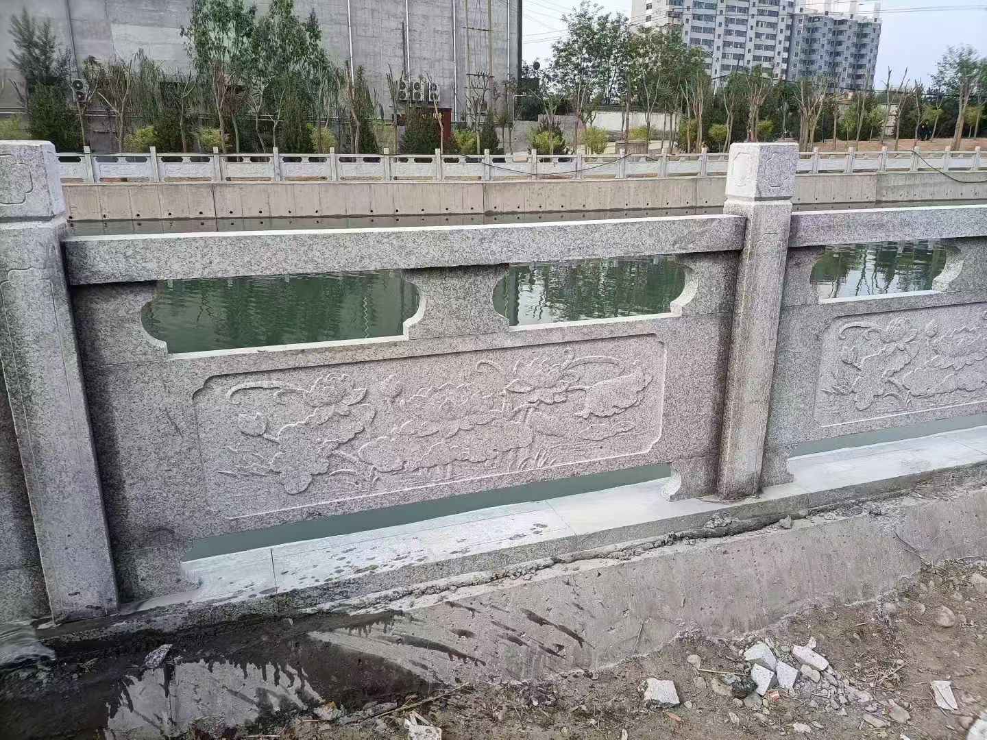 新疆 芙蓉白大花桥梁、河道,石材栏杆、围栏、护栏